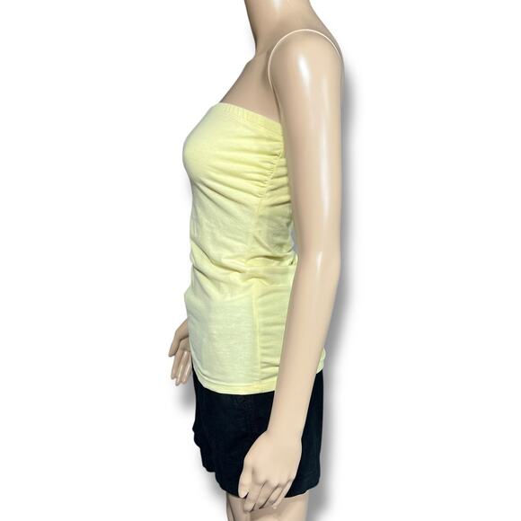 Paris Blues Womens Strapless Bandeau Tank Top with Shelf Bra Yellow Small - Picture 4 of 8